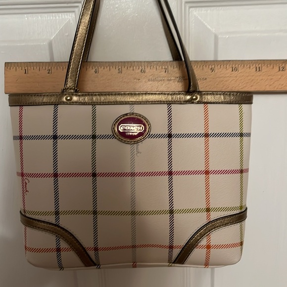 Coach Tattersall Plaid Tote Bag - Picture 6 of 7